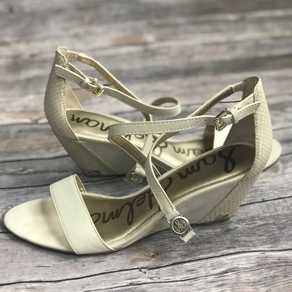 Sam Edelman Scott Leather Wedge Sandals - Picture 5 of 9